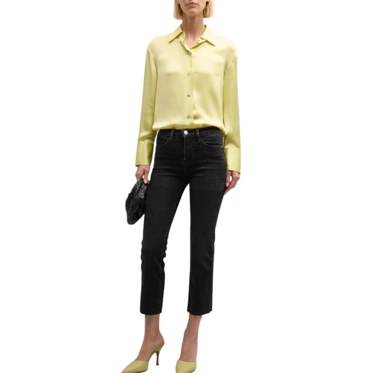 New Frame High Straight Released Hem Jeans In Hutchinson